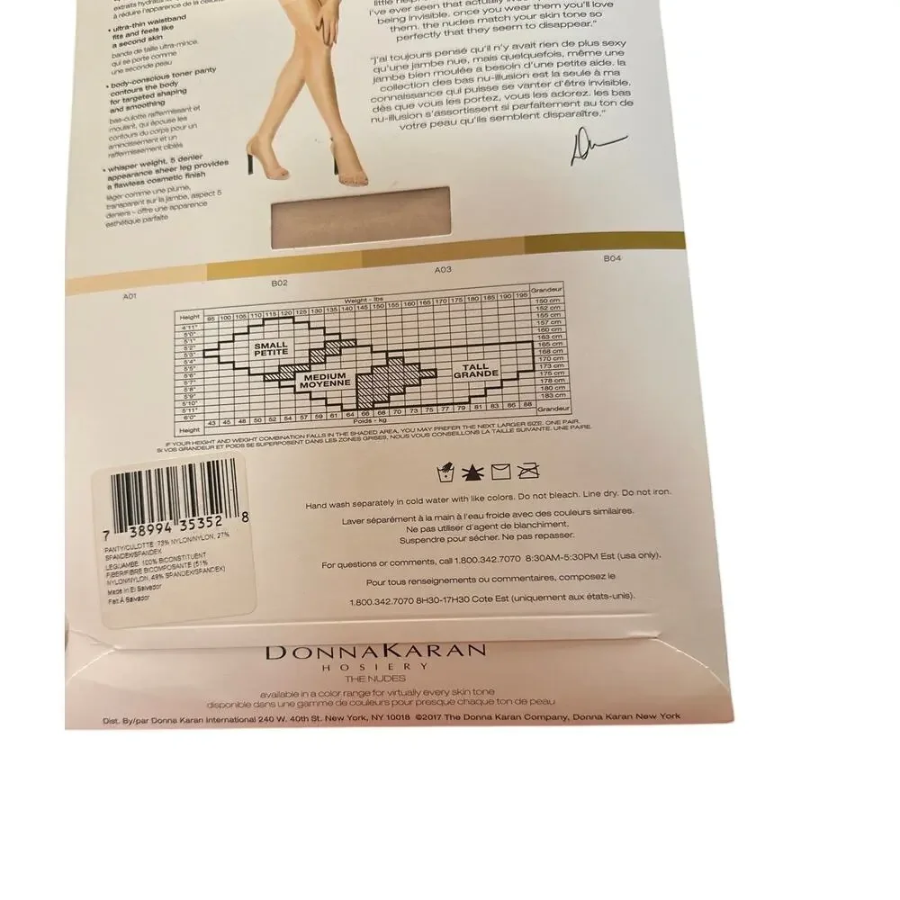 Lot of 2 Vintage Donna Karan The Nudes Whisper Weight Mini Toner Hosiery NIP